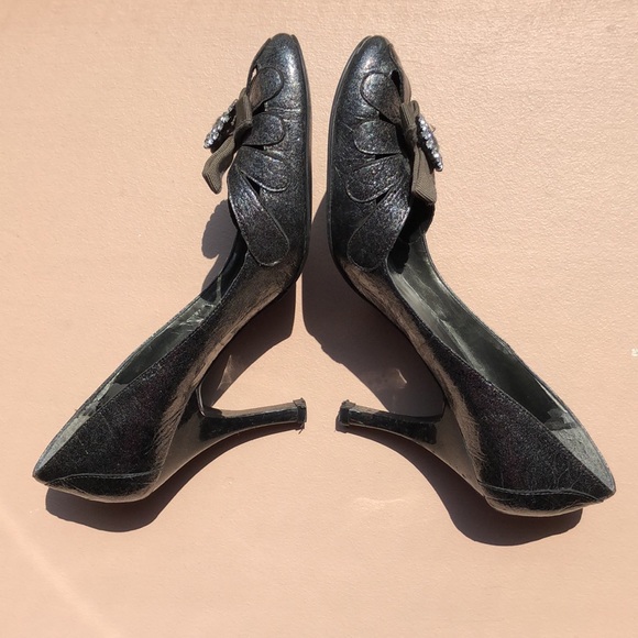 Dark Grey/Black Metallic Pump 👠 Nine West - Picture 5 of 8